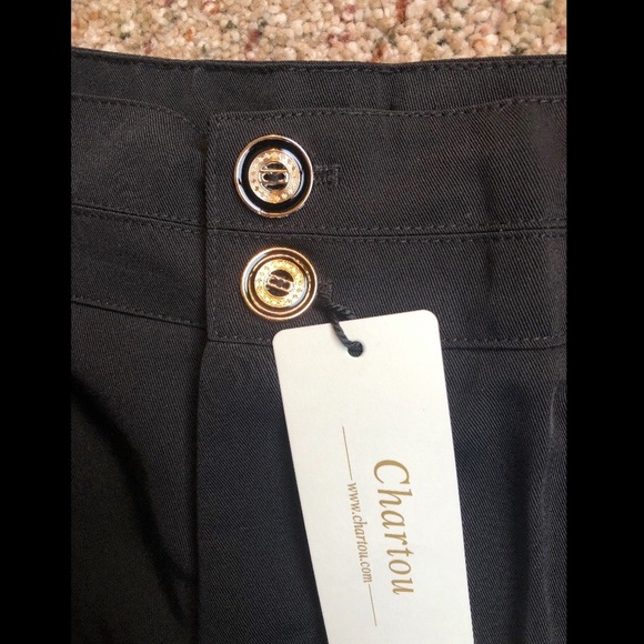 NWT Chartou High Waist Double Button Closure Bootcut Dress Pants - Picture 5 of 8